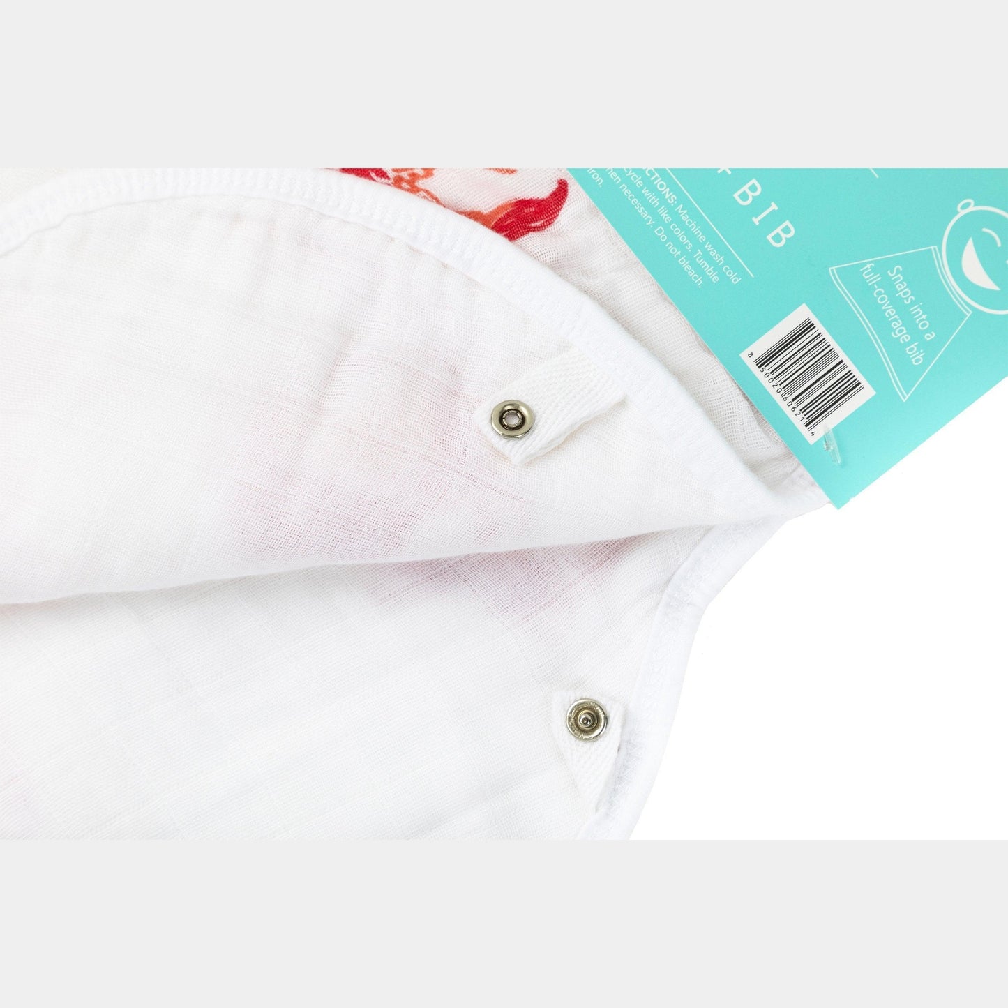 Pink Crab Baby Burp Cloth and Bib 2 in 1 Absorbent and Gentle on Newborn Skin
