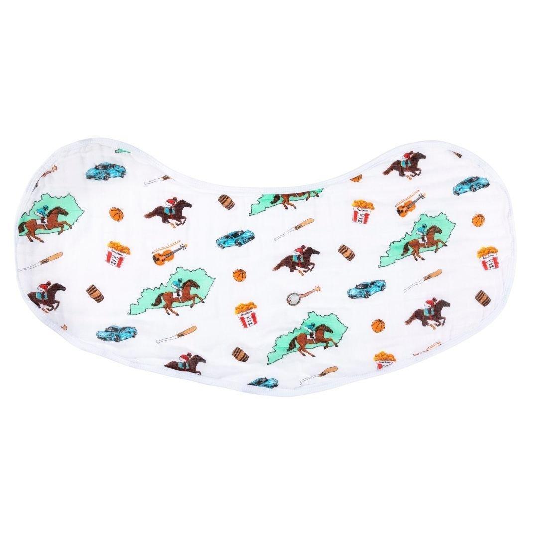 Kentucky Baby Burp Cloth and Bib 2 in 1 Soft Bamboo Organic Cotton Combo