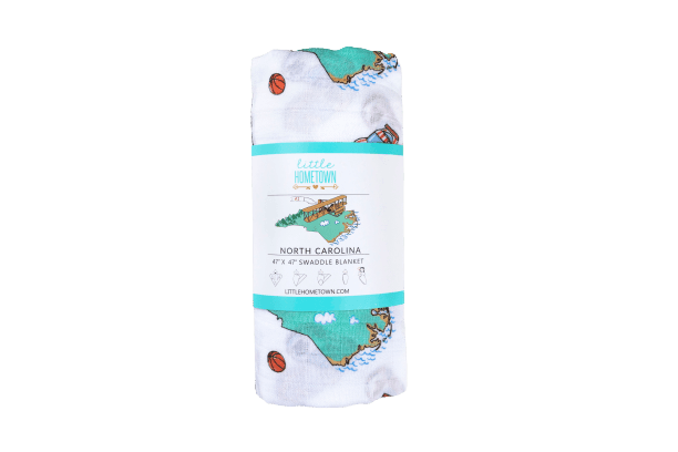 North Carolina Baby Muslin Swaddle Receiving Blanket