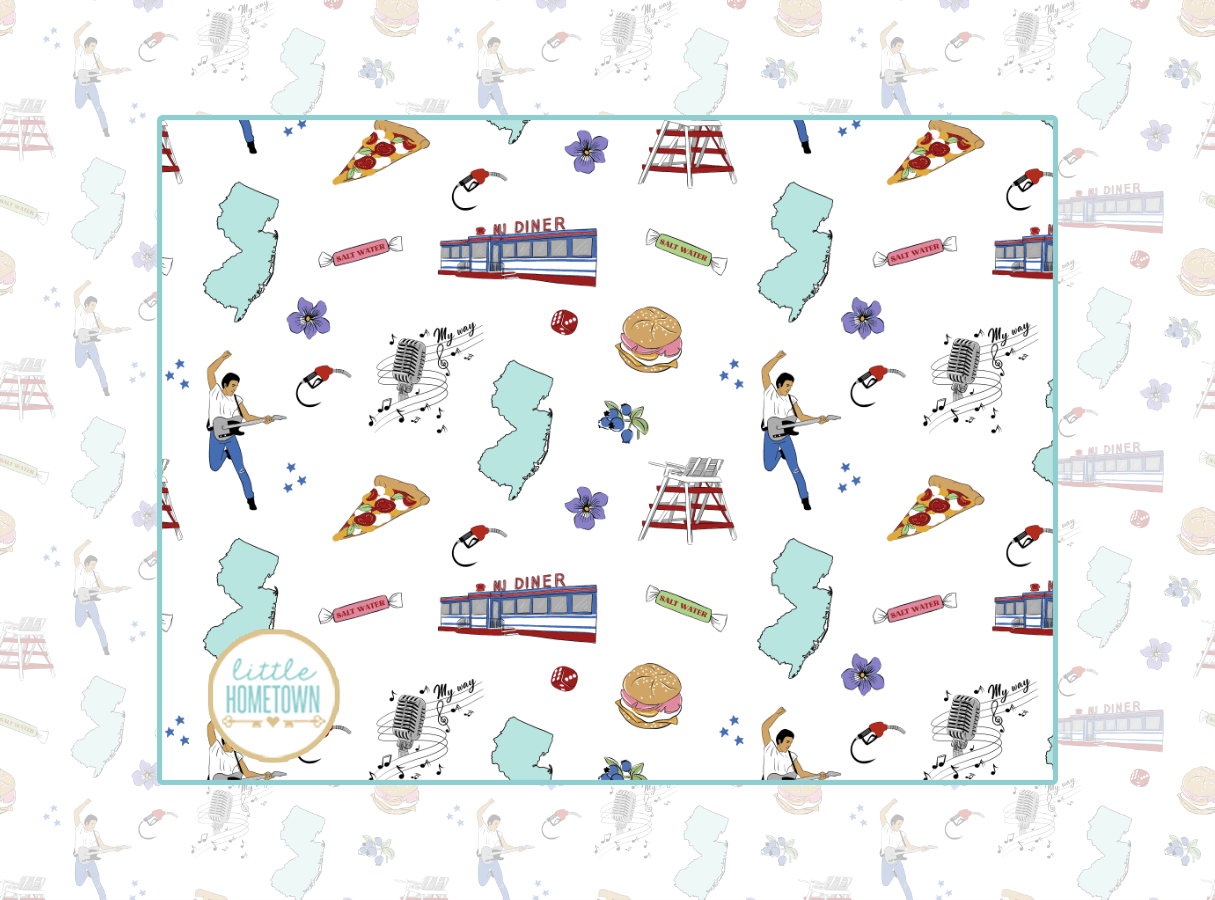 New Jersey-inspired Baby Gifts: Swaddle Blankets, Onesies, Pajamas, Burp Cloths, Bibs, and Gifts - Little Hometown