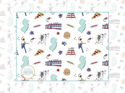 New Jersey-inspired Baby Gifts: Swaddle Blankets, Onesies, Pajamas, Burp Cloths, Bibs, and Gifts - Little Hometown