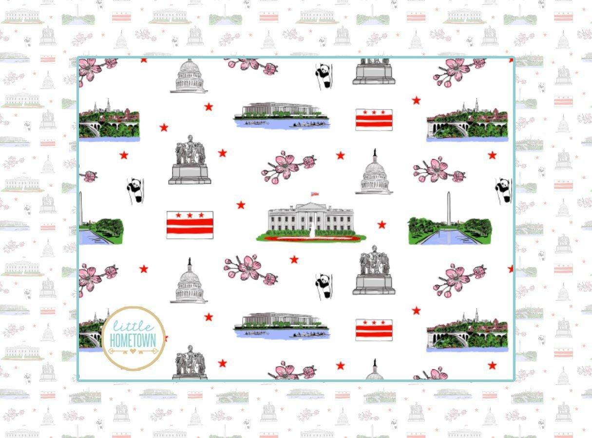 Washington D.C.-themed Baby Swaddle Blankets, Onesies, Pajamas, Burp Cloths, Bibs, and Gifts - Little Hometown