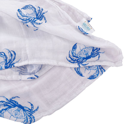 Blue Crab Baby Muslin Swaddle Blanket Breathable and Lightweight