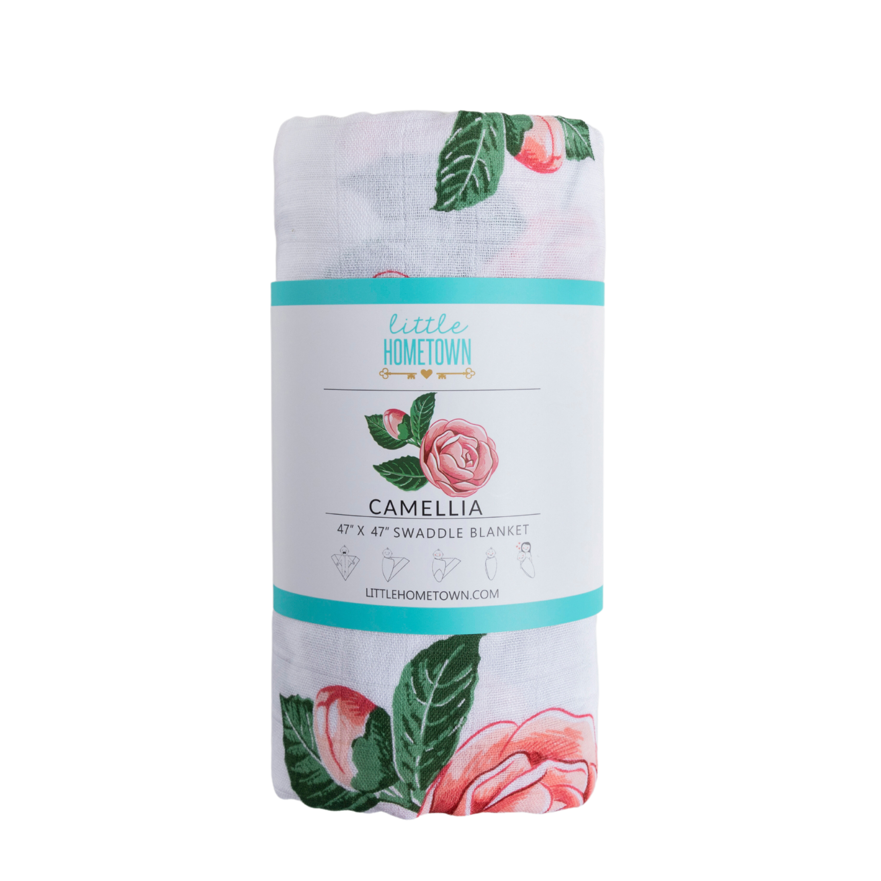Muslin Swaddle Baby Blanket: Camellia Soft Bamboo Cotton Blend