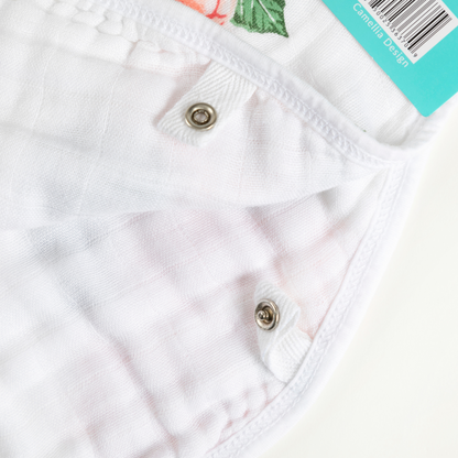 Camellia Baby Burp Cloth and Bib 2 in 1  Soft Bamboo Organic Cotton Combo