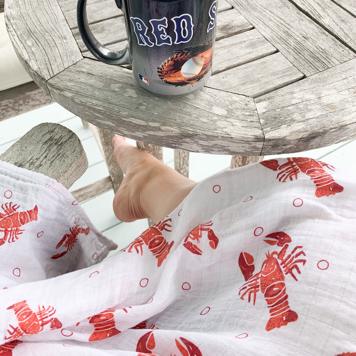 Heads Tails Crawfish Lobster Baby Burp Cloth and Bib 2 in 1  Everyday Feeding Essential