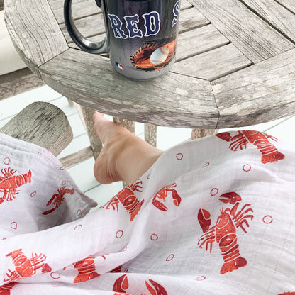 Heads Tails Crawfish Lobster Baby Burp Cloth and Bib 2 in 1  Everyday Feeding Essential
