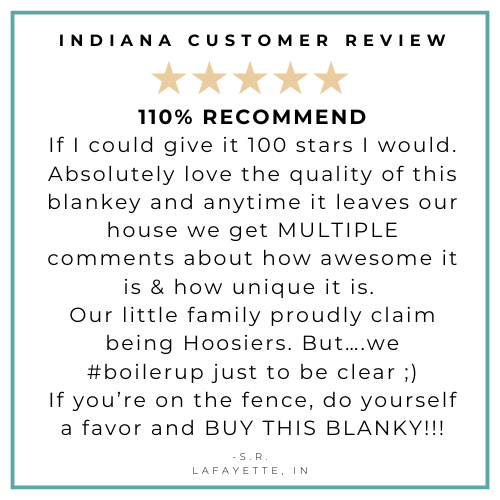 Indiana Baby Muslin Swaddle Receiving Blanket Made to Grow with Your Little One