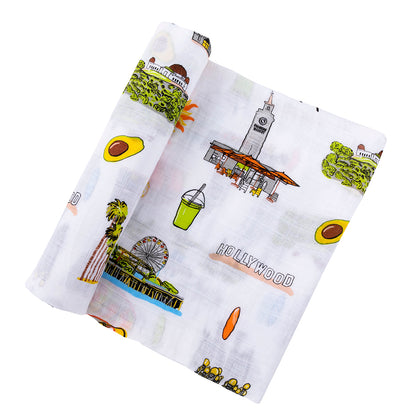 Los Angeles Baby Muslin Swaddle Receiving Blanket Perfect Baby Shower Essential
