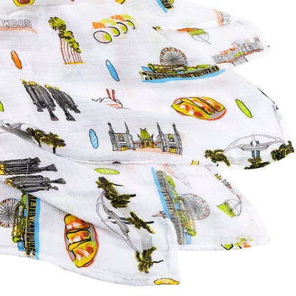 Los Angeles Baby Muslin Swaddle Receiving Blanket Perfect Baby Shower Essential