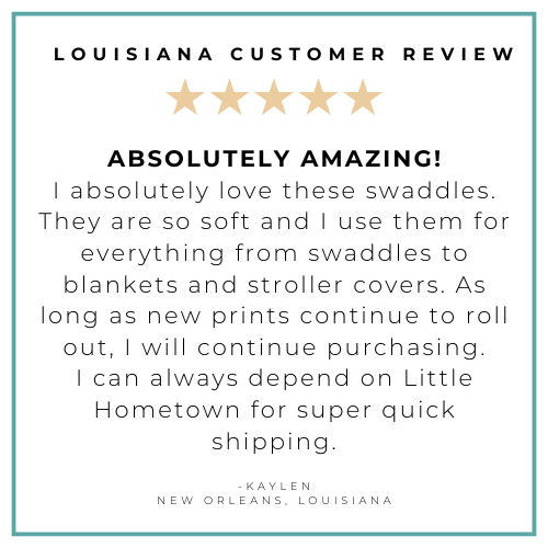 Gift Set: Louisiana Baby Muslin Swaddle Blanket and Burp Cloth/Bib Combo Baby Shower Essential for Newborn