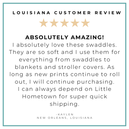 Gift Set: Louisiana Baby Muslin Swaddle Blanket and Burp Cloth/Bib Combo Baby Shower Essential for Newborn