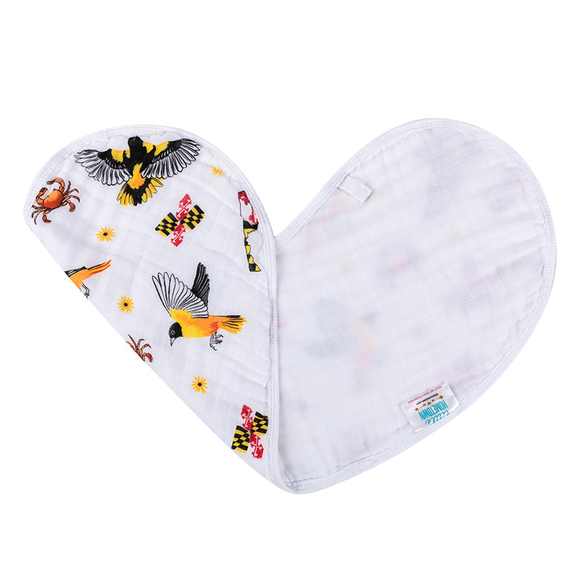 Maryland Baby Burp Cloth and Bib 2 in 1  Absorbent and Gentle on Newborn Skin