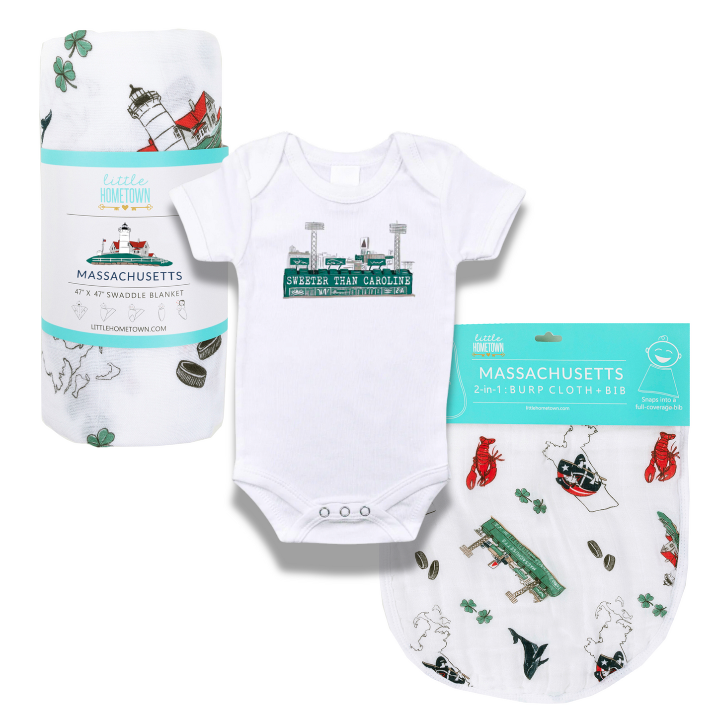 Massachusetts (Sweeter than Caroline) Gift Bundle Complete Newborn Outfit