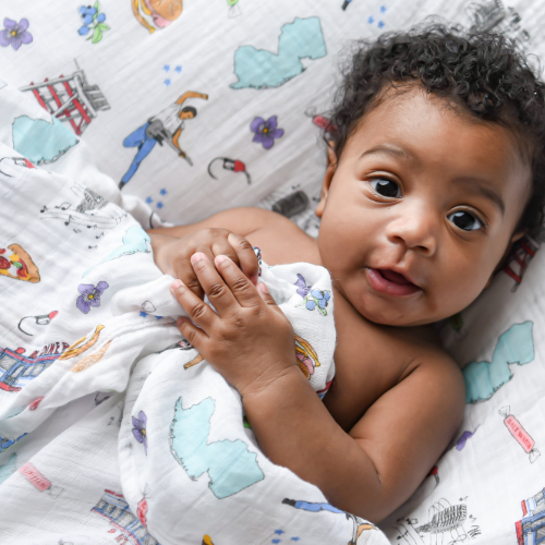 New Jersey Baby Muslin Swaddle Receiving Blanket Soft Bamboo Cotton Blend