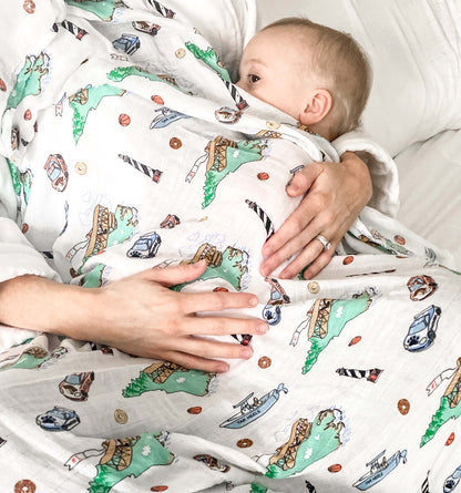 North Carolina Baby Muslin Swaddle Receiving Blanket Extra Large 47 x 47