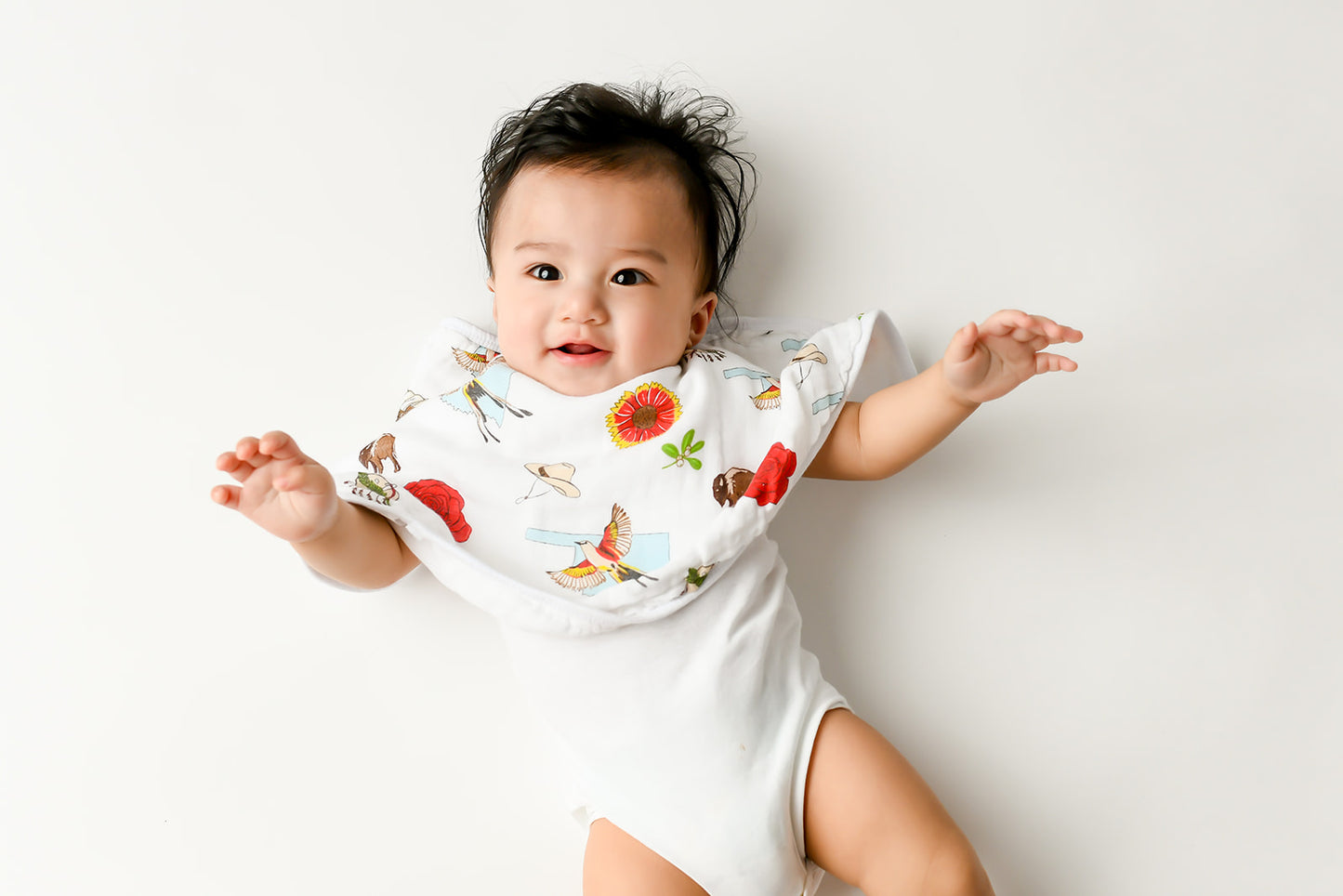 Gift Set: Oklahoma Swaddle Blanket and Burp Cloth/Bib Combo Soft Breathable Bamboo Cotton