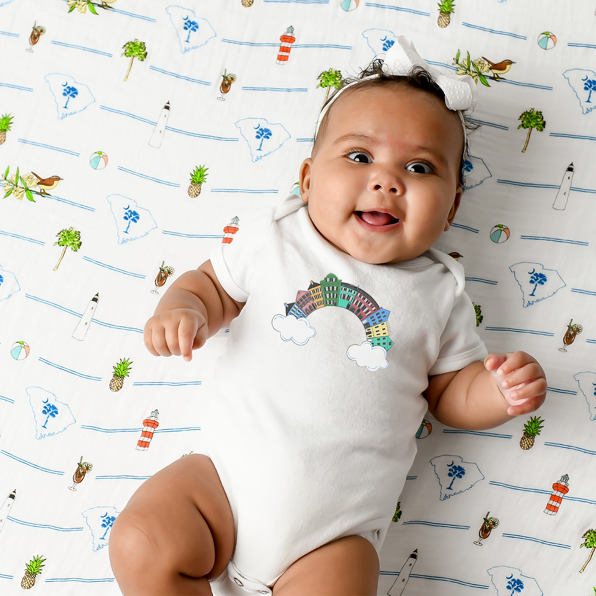 South Carolina Newborn Gift Set: Muslin Swaddle & Bib