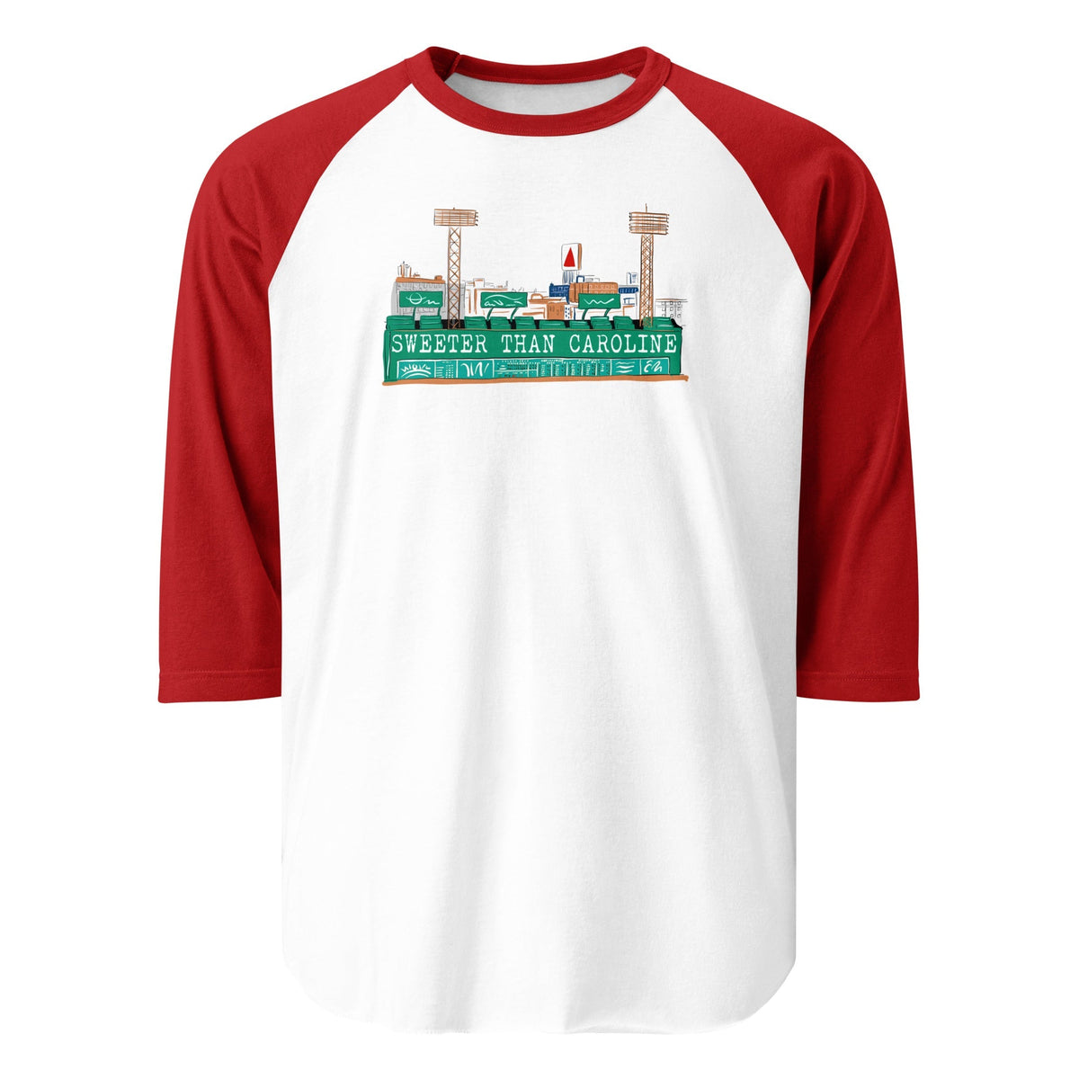 ADULT (Unisex) Boston Sweeter Than Caroline 3/4 sleeve raglan shirt