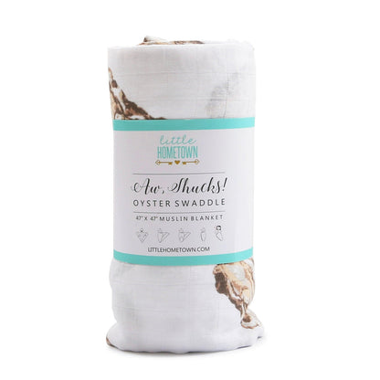 Aw, Shucks! Oyster Baby Muslin Swaddle Blanket Extra Large 47 x 47