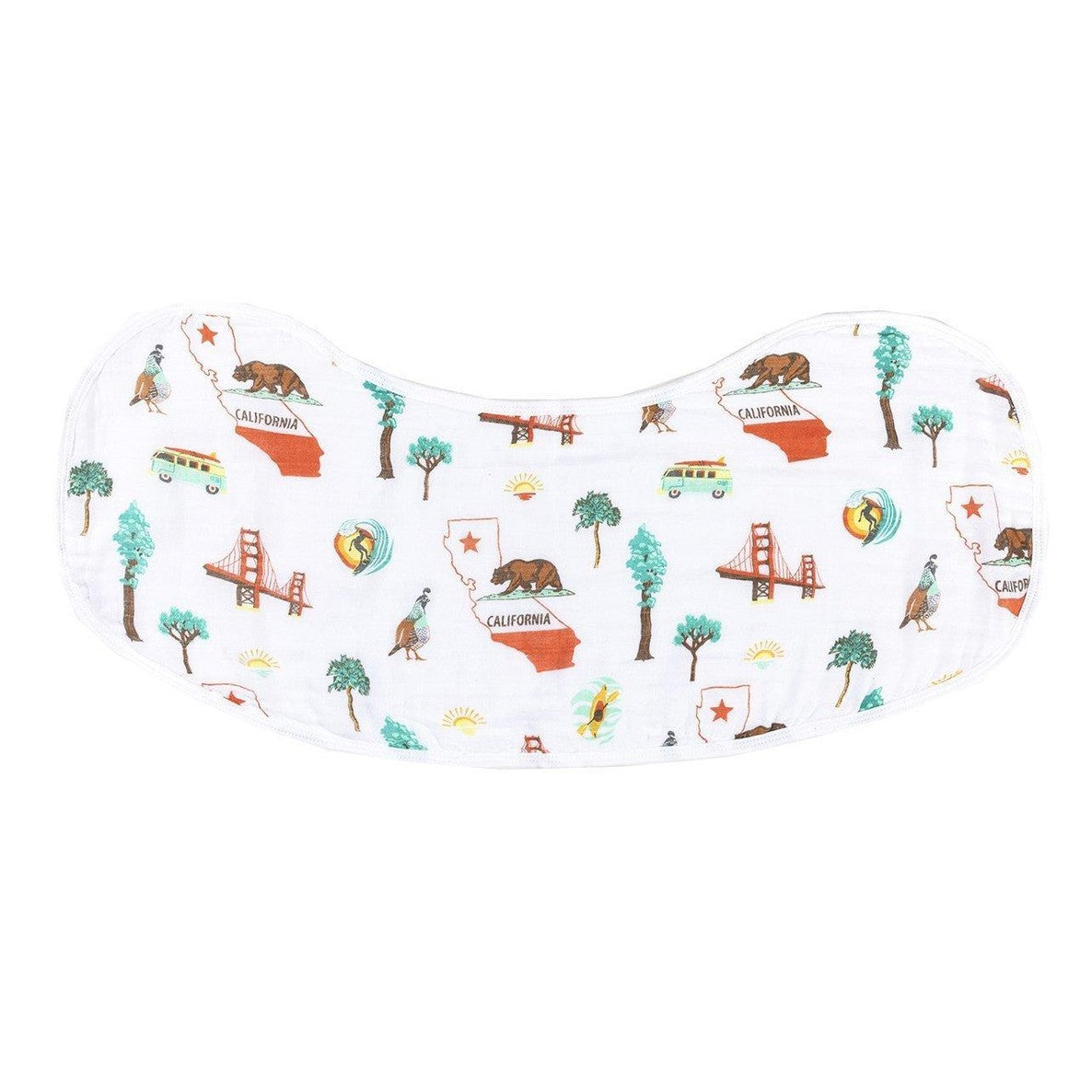 California Baby Burp Cloth and Bib 2 in 1  Perfect Baby Shower Add On