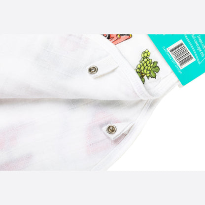 Gift Set: California Girl Muslin Swaddle Blanket and Burp Cloth/Bib Combo Newborn Essentials for Feeding and Comfort