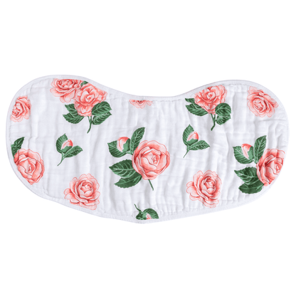 Camellia Baby Burp Cloth and Bib 2 in 1  Soft Bamboo Organic Cotton Combo