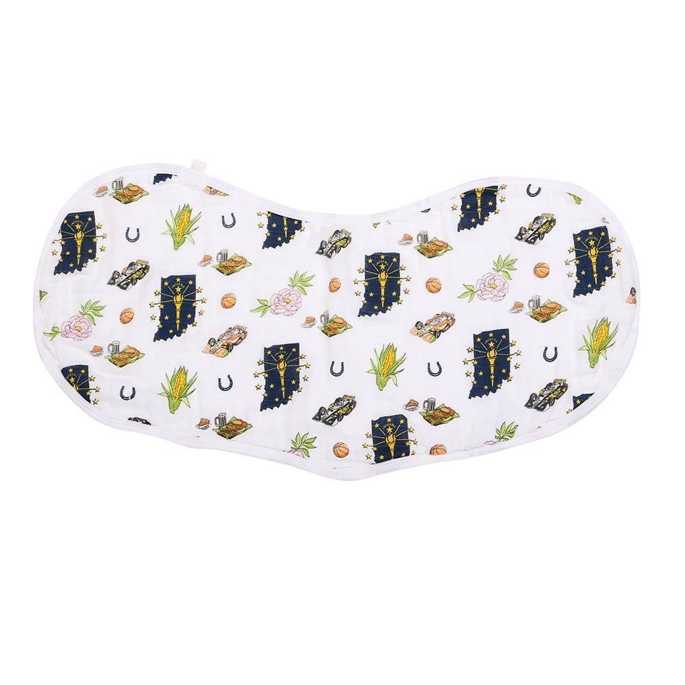 Gift Set: Indiana Baby Muslin Swaddle Blanket and Burp Cloth/Bib Combo Baby Shower Essential for Newborn