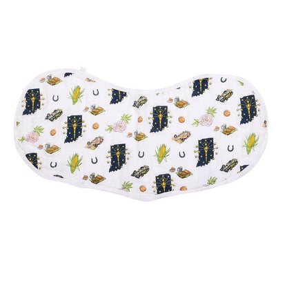 Gift Set: Indiana Baby Muslin Swaddle Blanket and Burp Cloth/Bib Combo Baby Shower Essential for Newborn