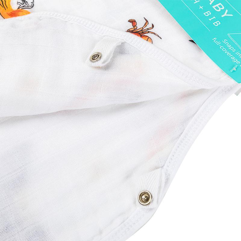 Gift Set: Maryland Baby Muslin Swaddle Blanket and Burp Cloth/Bib Combo Newborn Essentials for Feeding and Comfort