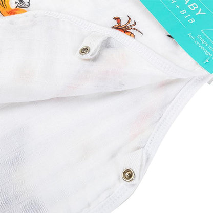 Gift Set: Maryland Baby Muslin Swaddle Blanket and Burp Cloth/Bib Combo Newborn Essentials for Feeding and Comfort