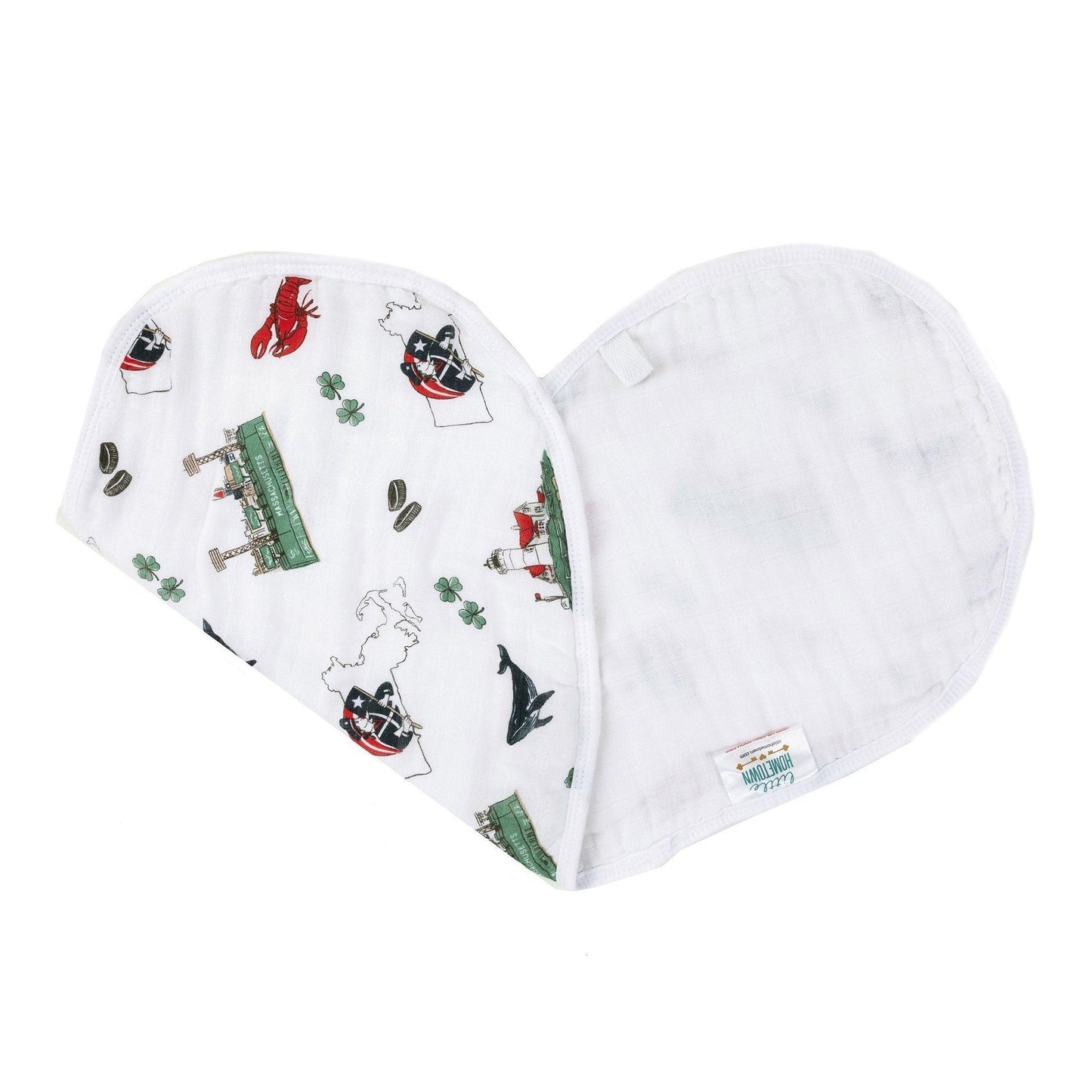 Massachusetts Baby Burp Cloth and Bib 2 in 1  Breathable Bamboo Blend
