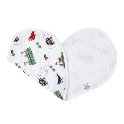 Massachusetts Baby Burp Cloth and Bib 2 in 1  Breathable Bamboo Blend