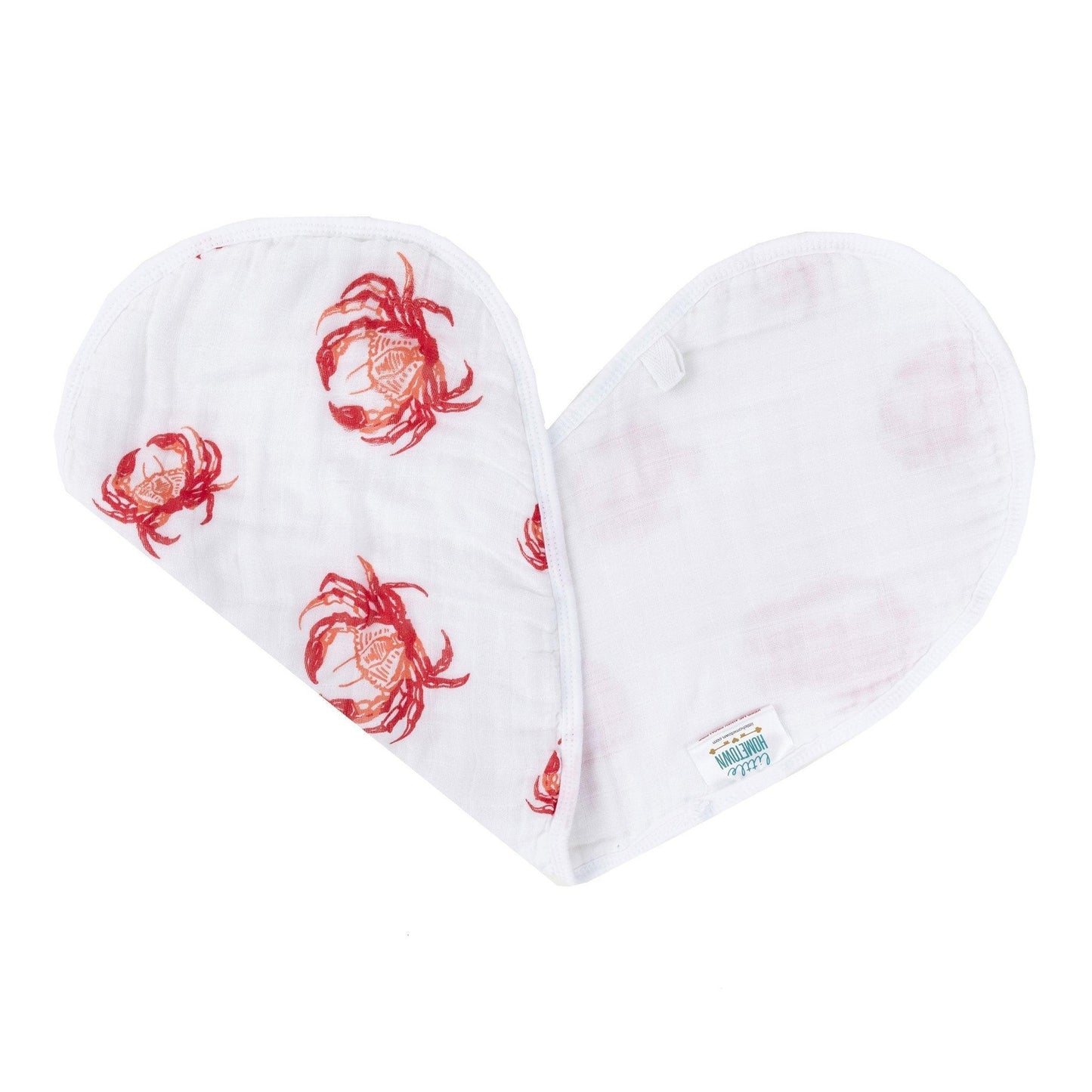 Pink Crab Baby Burp Cloth and Bib 2 in 1  Absorbent and Gentle on Newborn Skin