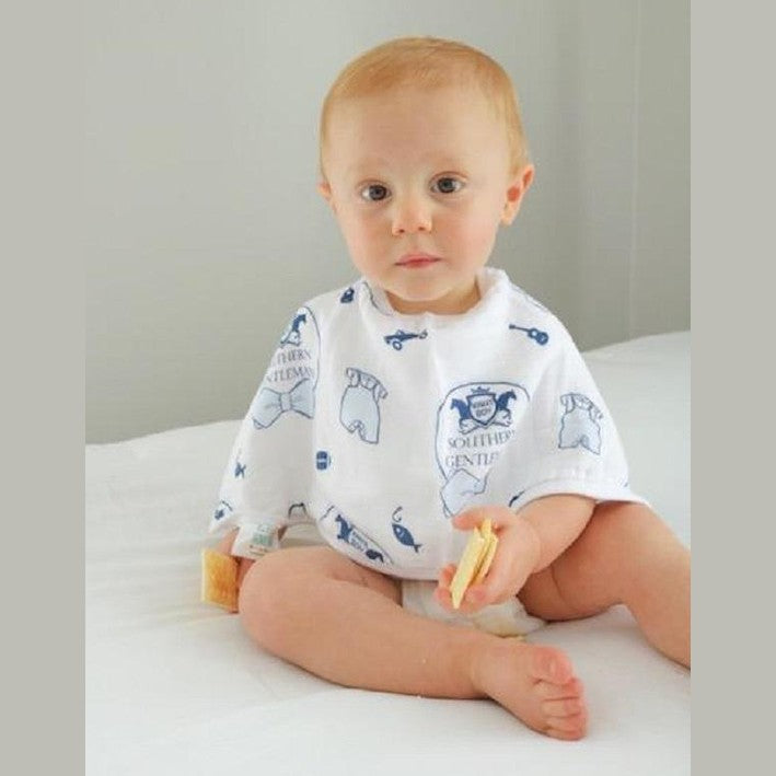 Southern Gentleman Baby Burp Cloth and Bib 2 in 1  Soft Bamboo Organic Cotton Combo