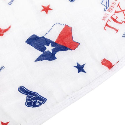 Texas Baby Boy Burp Cloth and Bib 2 in 1  Everyday Feeding Essential