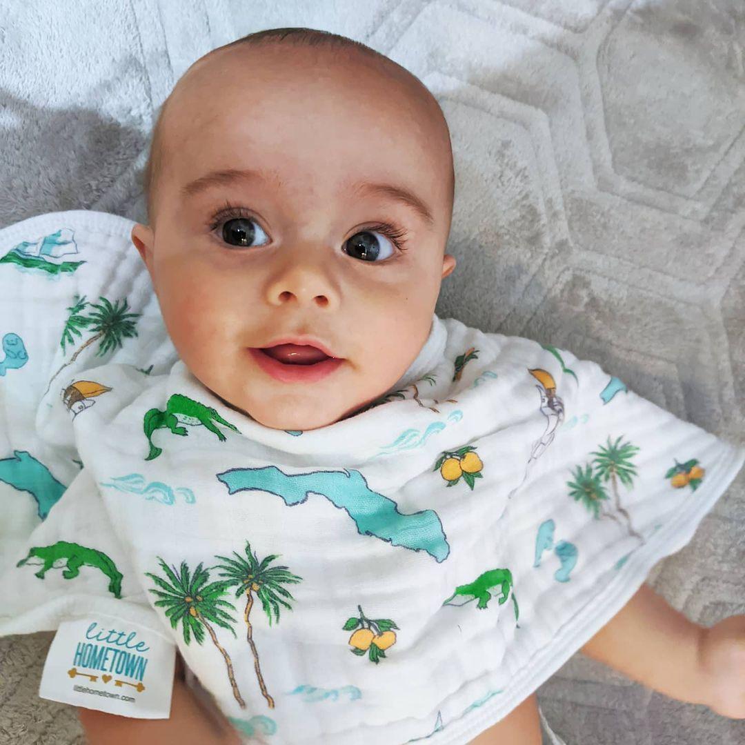 Florida Baby Burp Cloth and Bib 2 in 1  Soft Bamboo Organic Cotton Combo