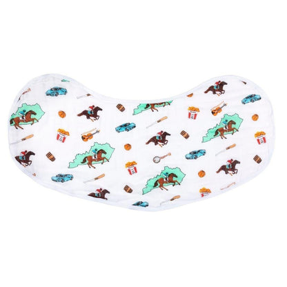 Kentucky Baby Burp Cloth and Bib 2 in 1  Soft Bamboo Organic Cotton Combo