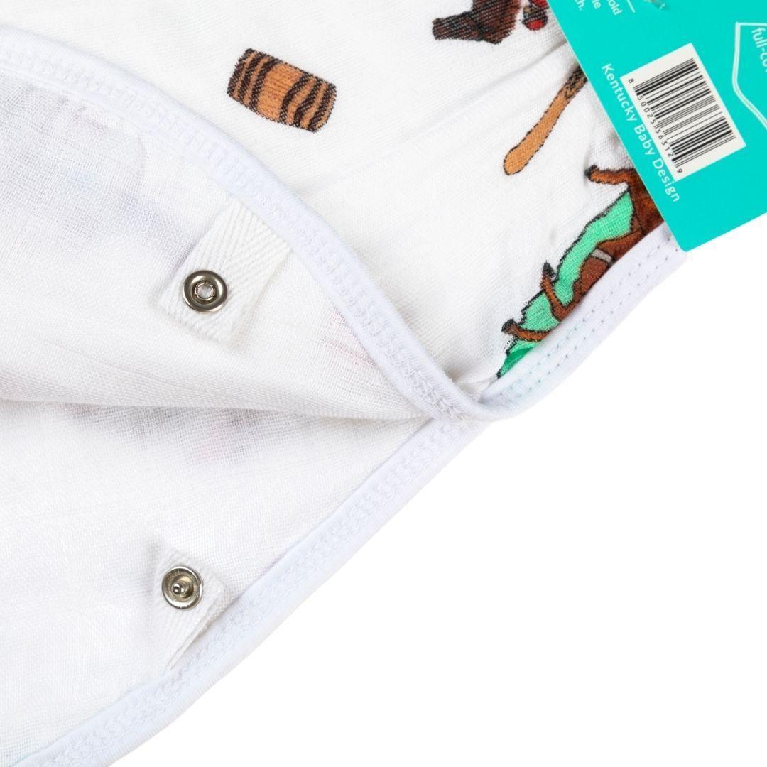 Kentucky Baby Burp Cloth and Bib 2 in 1  Soft Bamboo Organic Cotton Combo