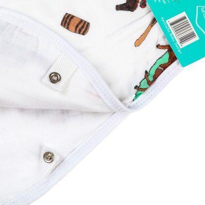 Kentucky Baby Burp Cloth and Bib 2 in 1  Soft Bamboo Organic Cotton Combo