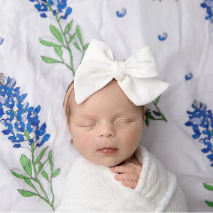 Bluebonnets Baby Muslin Swaddle Blanket Soft Bamboo Cotton Blend