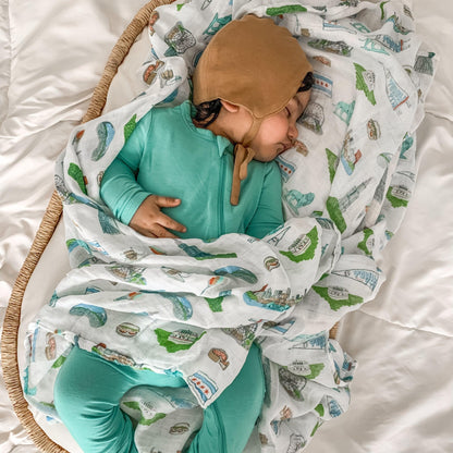 Chicago Baby Muslin Swaddle Blanket Perfect Baby Shower Essential