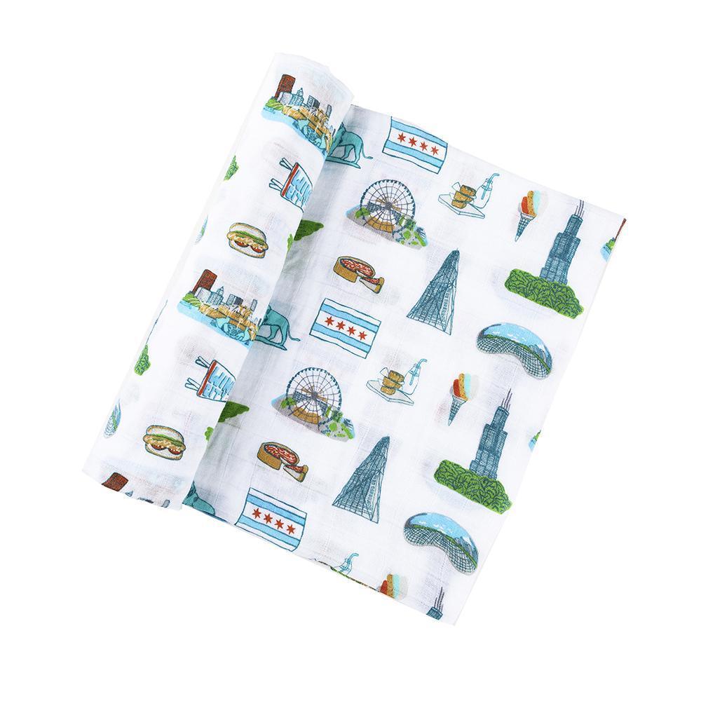 Chicago Baby Muslin Swaddle Blanket Perfect Baby Shower Essential