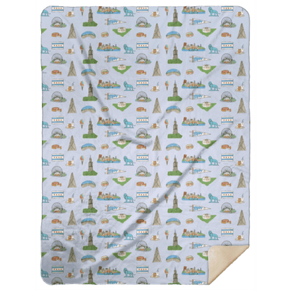 Chicago Plush Throw Blanket 60x80 Nostalgic Hometown Keepsake