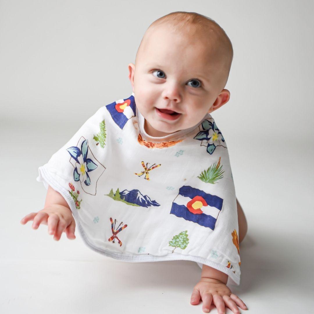 Colorado Baby Burp Cloth and Bib 2 in 1  Everyday Feeding Essential