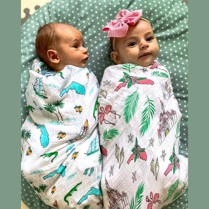 Florida Baby Muslin Swaddle Blanket (Floral) Breathable and Lightweight
