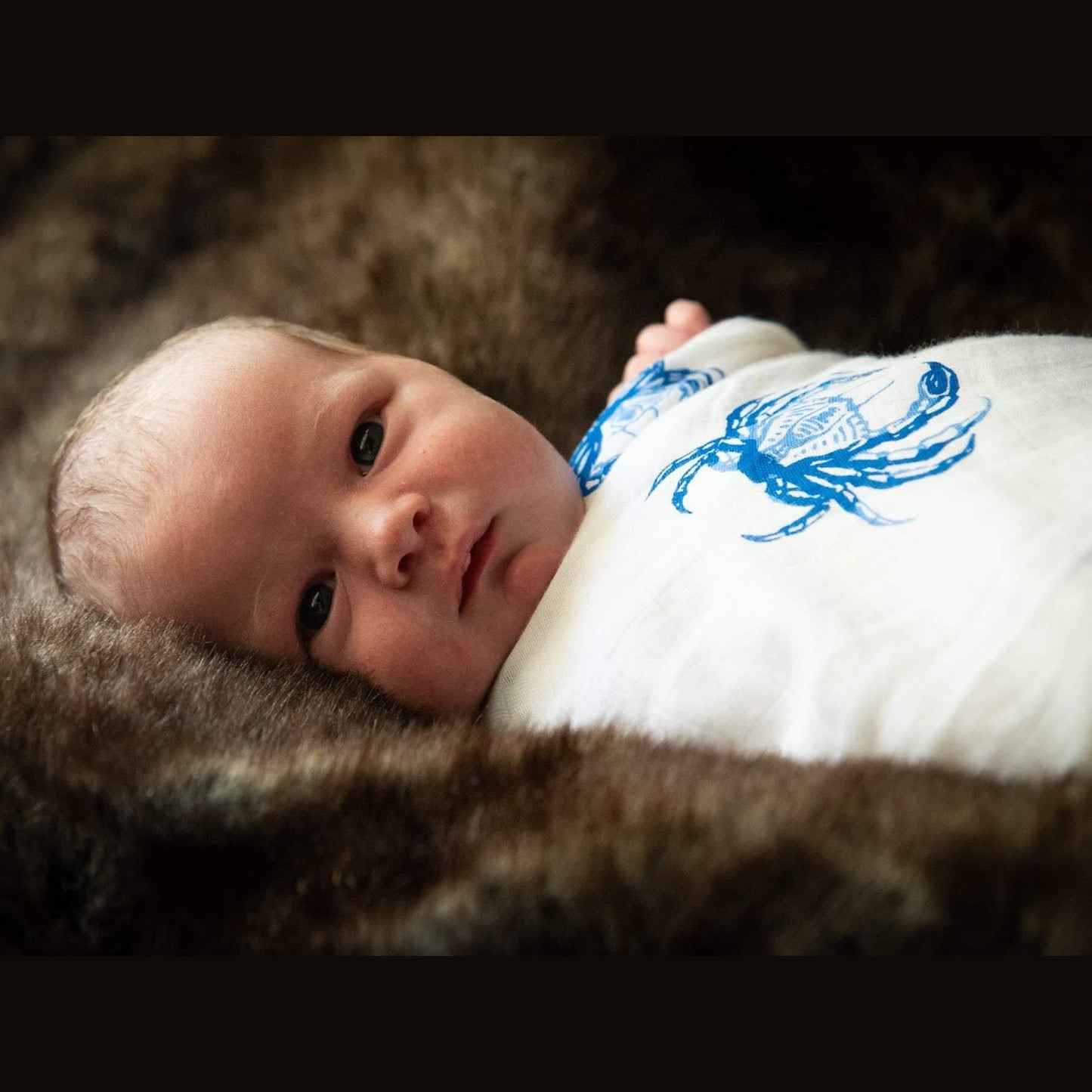 Blue Crab Baby Muslin Swaddle Blanket Breathable and Lightweight
