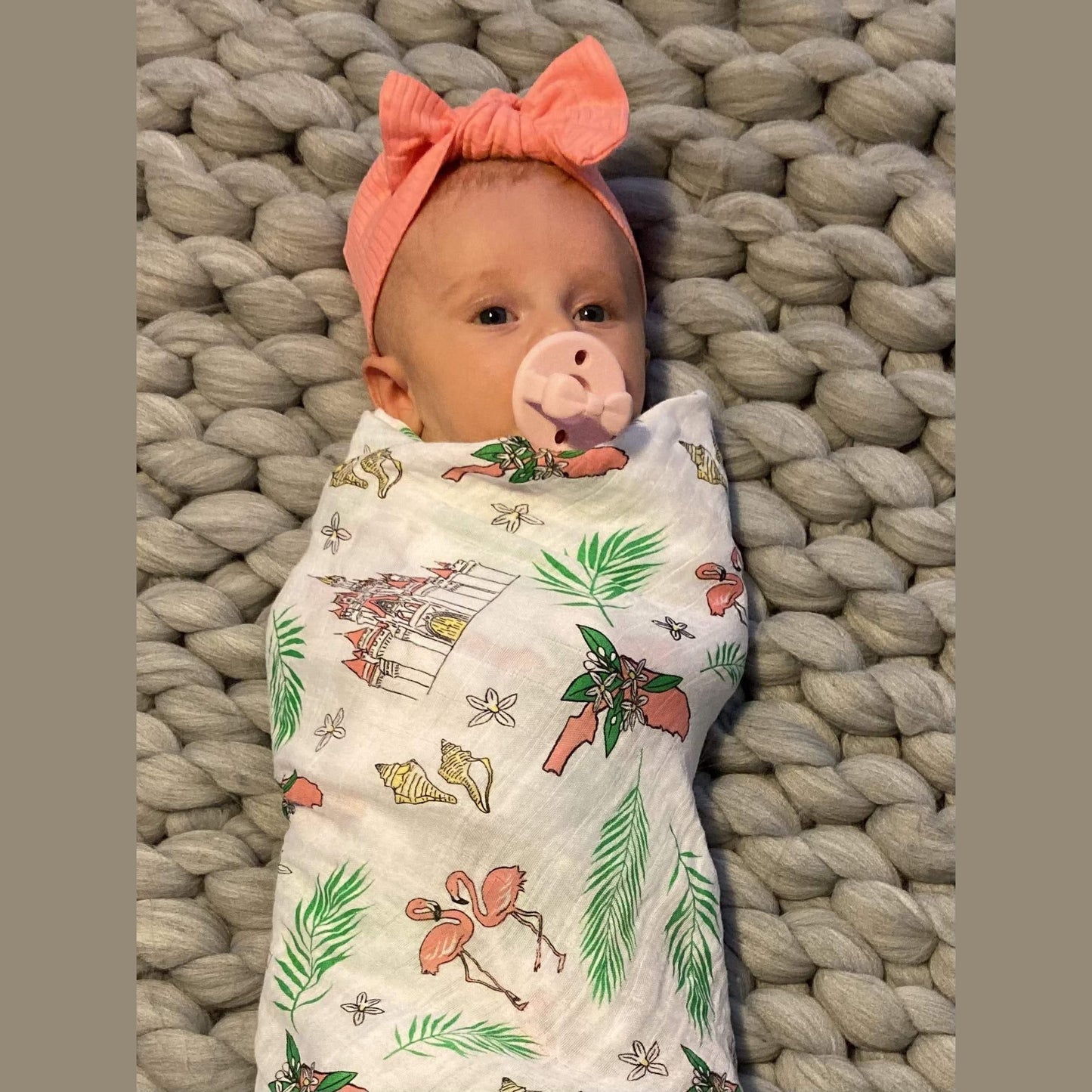 Florida Baby Muslin Swaddle Blanket (Floral) Breathable and Lightweight