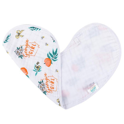 Georgia Baby Girl Burp Cloth and Bib 2 in 1  Perfect Baby Shower Add On