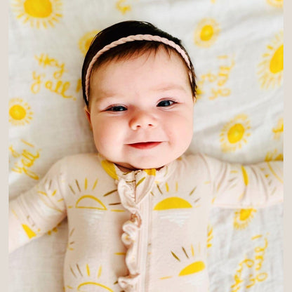 Hey Y'all! Swaddle Baby Muslin Swaddle Receiving Blanket Soft Bamboo Cotton Blend